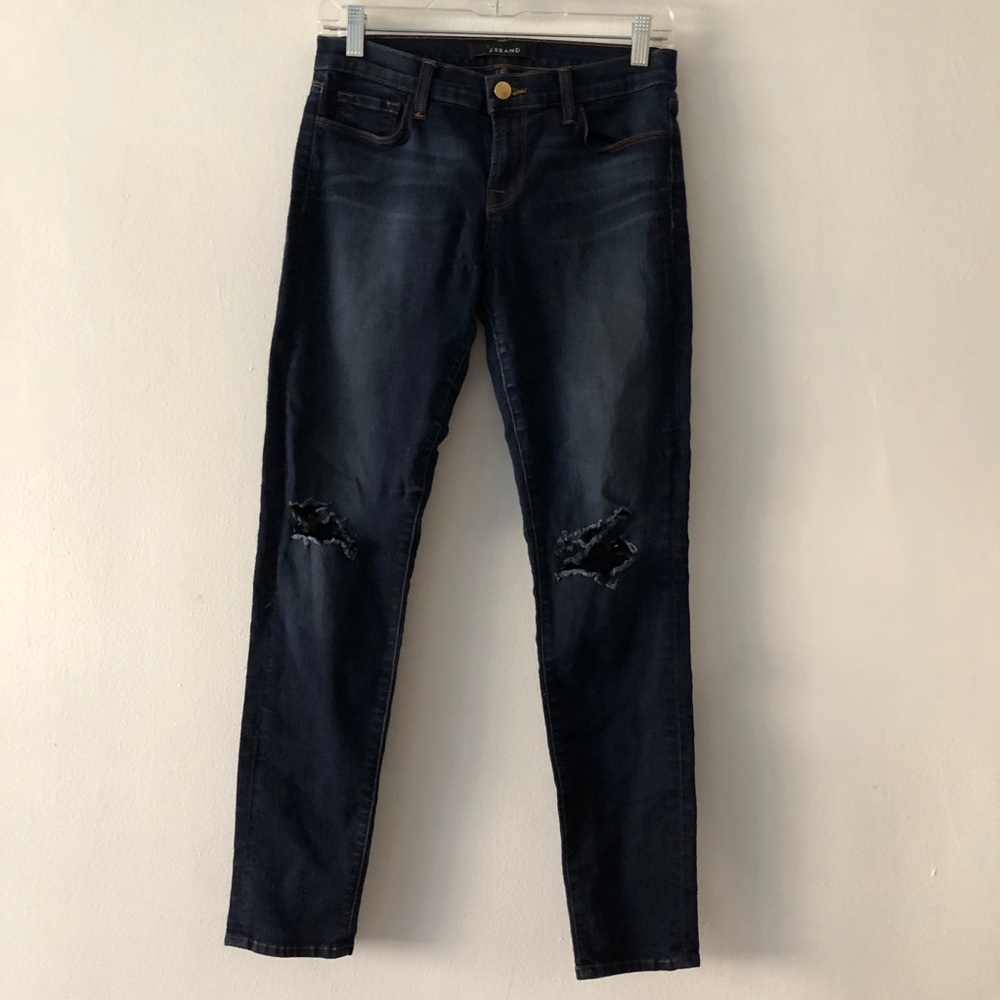 J brand distressed knee jeans